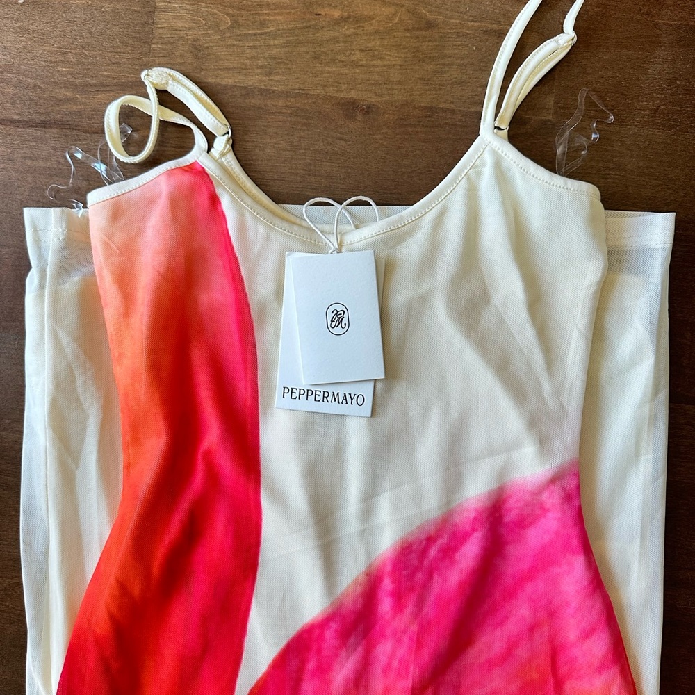 Peppermayo Cream Slip Dress